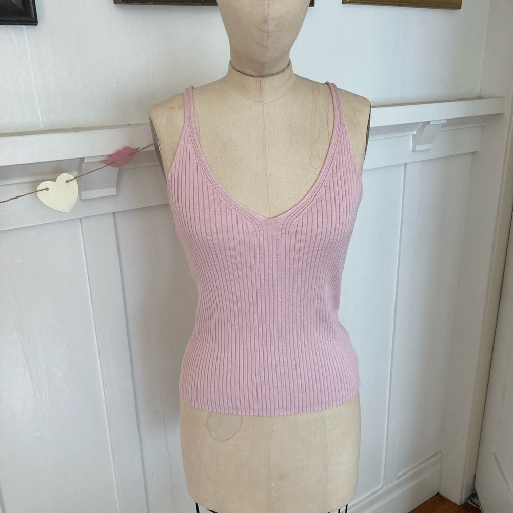 Pink knit tank